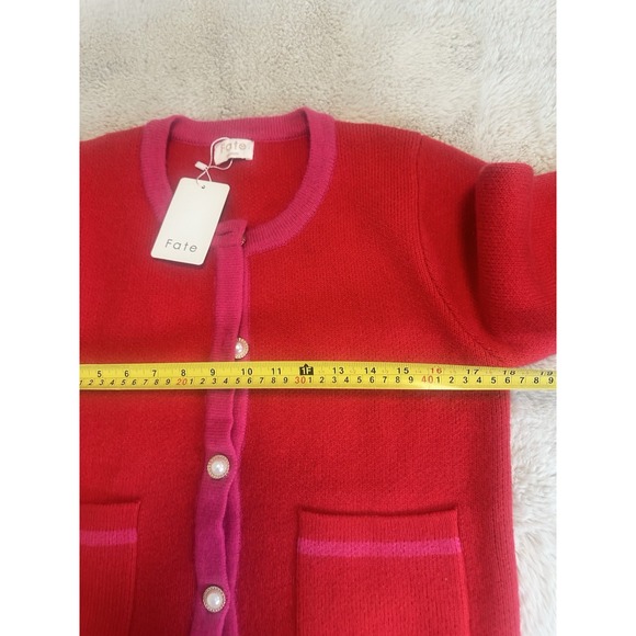 Fate‎ Cardigan Sweater Women's Red Size Médium - Picture 9 of 9
